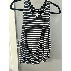 Lululemon size 4 Singlet Black & White Stripe tank top